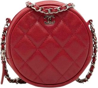 Chanel Pre-owned Quilted Caviar Leather Crossbody Bag - Dames - Vintage Schoudertas - Rood - ONE Size - Leer - Vintage