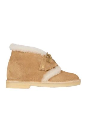 Sandro Shearling Desert Boots in Beige at Nordstrom, Size 38