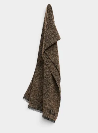 Emporio Armani Mens Fines fringes boucl&eacute; weave scarf
