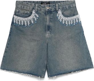 PatBo Shorts denim con perline - Blu