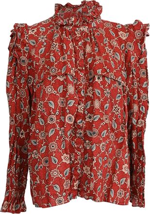 Isabel Marant &Eacute;toile Tedy Top in Red Linen