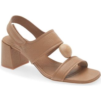 Pedro Garcia Uriana Leather Block Heel Sandal in Beige Plush Suede/Ash at Nordstrom, Size 10.5Us