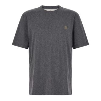 Brunello Cucinelli Crew-Neck T-Shirt - male - Brunello Cucinelli - T-Shirts - Gray - XL - Tops