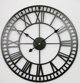 OEM Reloj De Pared Met&aacute;lico Con N&uacute;meros Romanos, Estilo Industrial Retro Vintage Tradicional, Silencioso, Decorativo, Ideal Para Sala De Estar, Oficina O 