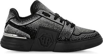 Philipp Plein Strass Hexagon Suede Sneakers - unisex - Leather - 47 - Black