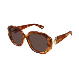 Chlo&eacute; Square Sunglasses - female - Chlo&eacute; - Sunglasses - Brown - 56 MM - Accessories
