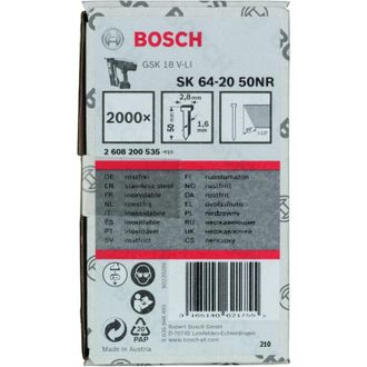 Bosch Clavos Inox Sk64-20: 50mm: 2.000uds Bosch 2608200535