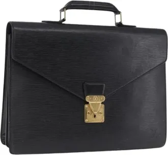 Louis Vuitton Vintage, unisex, Zwart, ONE Size, Leer, Pre-owned Serviette Conseiller Aktetas