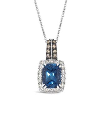 Le Vian 14K 2.54 Ct. Tw. Diamond & London Blue Topaz Drop Pendant