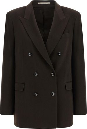 Tagliatore Dark Brown Peaked Lapel Blazer