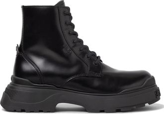 Fendi Force Light Combat Boots - Heren - Veterlaarzen - Zwart - 41 EU - Leer - Schoenen