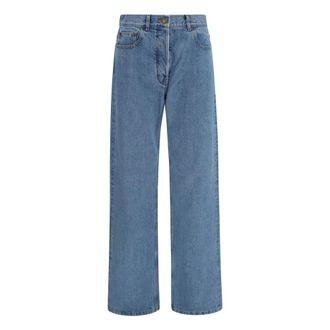 Thom Browne Jeans in Cotone Selvedge Gamba Dritta con Cinturino Regolabile Posteriore - - Jeans - Donna - Blu - S