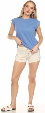 PJ Salvage Sunrise Stripe Lounge Shorts In Stone