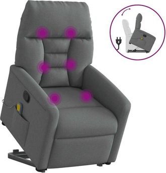 vidaXL Vidaxl - Silla De Masaje Reclinable De Pie De Tela Gris Oscuro