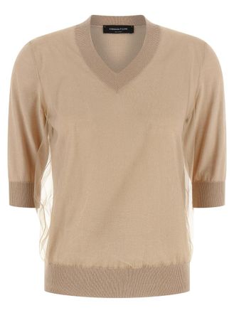 Fabiana Filippi Beige Double layer sweater