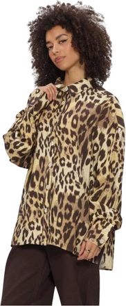 Harper & Yve Kim-Ls Blouse - Dames - Blouses & Shirts - Bruin - Maat: L Katoen