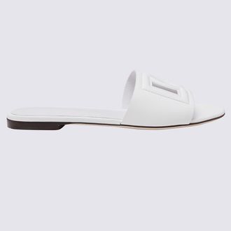 Dolce & Gabbana White Leather Millenials Flats