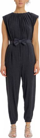 Something Navy Nikki Jumpsuit In Black Donegal