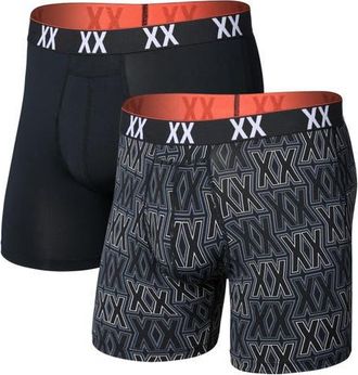 Saxx Assorted 2-Pack Multi-Sport Mesh Performance Boxer Briefs in Xxcellence/black at Nordstrom, Size Xx-Large