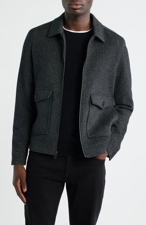 Nordstrom Wool Blend Zip Front Jacket in Dark Grey at Nordstrom Rack, Size Medium