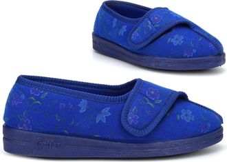 Generic Ladies Wide Fit Slippers Ladies Machine Washable Slippers Size 4 Wide Fit Slipper Size 5 Womens Washable Slipper Touch Fastening EE Fitting Rubber Sol