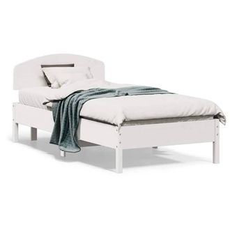 Berkfield Home Bed Frame Frame White 75x190 cm Small Single Solid Wood Pine