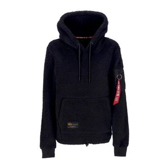 Alpha Industries Zwarte Sherpa Hoodie met ritssluiting - Dames - Hoodies - Zwart - M - Polyester - Hoodies & sweatvesten