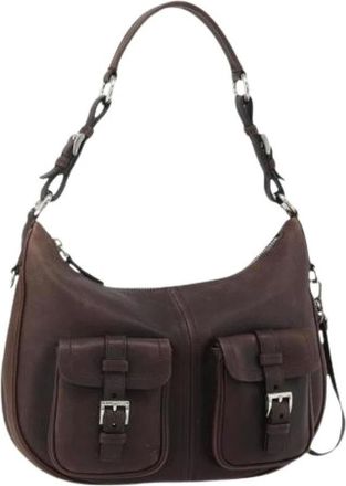 Prada Pre-owned Shoulder Bags, female, Brown, Size: ONE SIZE Pre-owned Vintage Shoulder Bag