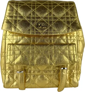 Dior Gold Leather Backpack (Pre-Owned)