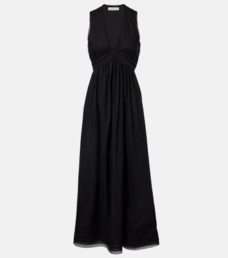 Faithfull The Brand Fiora lace-trimmed cotton maxi dress