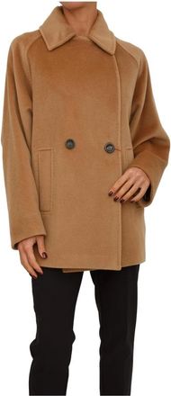 Max Mara Cappotto - Dames - Mantel - Bruin - 2XL - Wol - Jassen