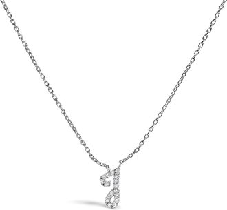 House of Brilliance 10K Gold Diamond Accent A-Z Initial Script Style Pendant Necklace