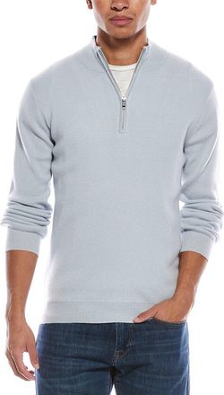 Brodie Ribbed Wool & Cashmere-Blend 1/4-Zip Mock Neck Sweater
