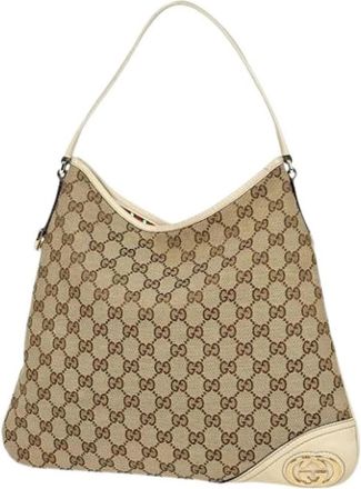 Gucci Pre-owned Canvas gucci-bags - Dames - Vintage Schoudertas - Beige - ONE Size - Vintage