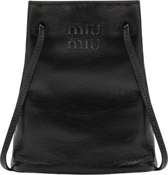 Miu Miu Tote Bags, female, Brown, Size: ONE SIZE Nappa Leather Pouch