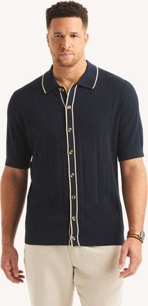 Nautica Mens Big & Tall Buttoned Sweater Polo
