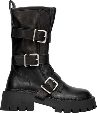 Vic Mati&eacute; H04 Bob Biker Boot - Dames - Hoge Laarzen - Zwart - 41 EU - Leer - Schoenen