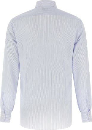 Barba Striped Cotton Poplin Shirt - Lavender