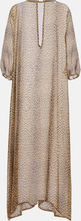 Roberto Cavalli Caftano lungo in seta semitrasparente