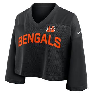 Nike Cincinnati Bengals Wide Receiver Jersey Fashion Nike Womens Dri-FIT NFL Cropped Top in Black | 03O300A9A-5HX