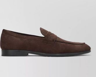 Tod's suede penny strap loafers round toe