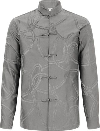 Shanghai Tang Camicia con motivo jacquard - Grigio