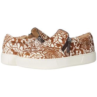 Volatile Womens Volatile Normande Sneakers Brown Leather Twin Zip Casual Shoes ZAP1241
