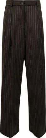 Dolce & Gabbana Pantalones Anchos - Trousers - Mujer - Marr&oacute;n - L
