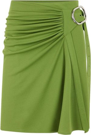 Paco Rabanne draped crepe wrap skirt - women - Viscose/Polyamide/Elastane - 38 - Green