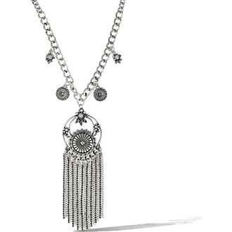Jessica Simpson Tassel Statement Necklace in Silver at Nordstrom