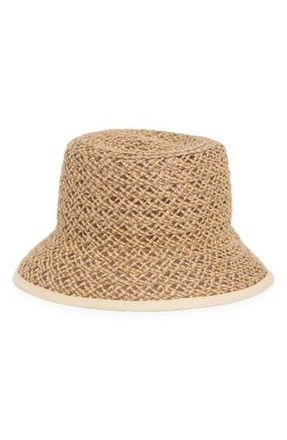 Nordstrom Rack Straw Bucket Hat in Dark Natural Combo at Nordstrom Rack