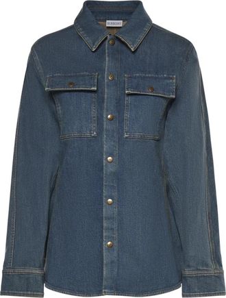 Burberry Dakota LS CHK PR - Dames - Spijkeroverhemden - Blauw - XS - Denim - Overhemden