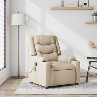 vidaXL Vidaxl - Sill&oacute;n De Masaje Reclinable De Tela Crema