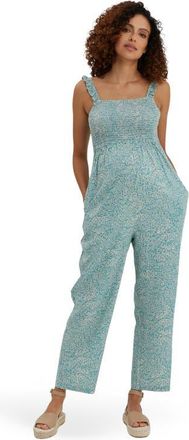 Nom Maternity Marais Maternity Smocked Jumpsuit in Floral at Nordstrom, Size Small
